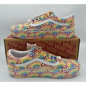 NWB Vans Womens Size 9.5 Old Skool Pride Multicolor Platform Sneakers Shoes
