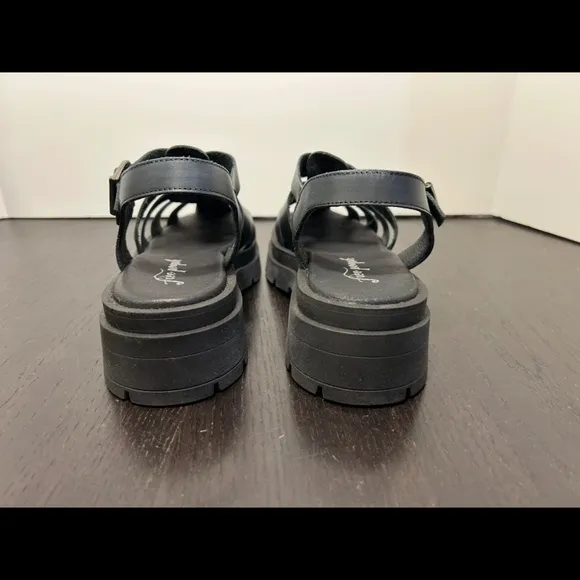 NWOB Free People Delaney Platform Fisherman Sandals Black Womens Size EU 37.5