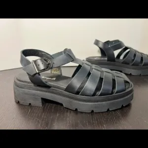 NWOB Free People Delaney Platform Fisherman Sandals Black Womens Size EU 37.5