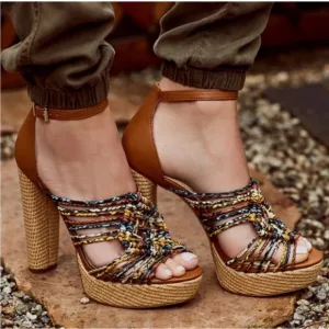 NWOB Jessica Simpson Ignatia platform multi colored heel, size 8.5