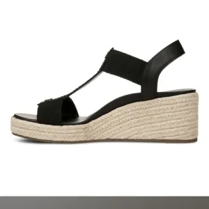 NWOB VIONIC Calera Black Wedge Shoes Sandals 6