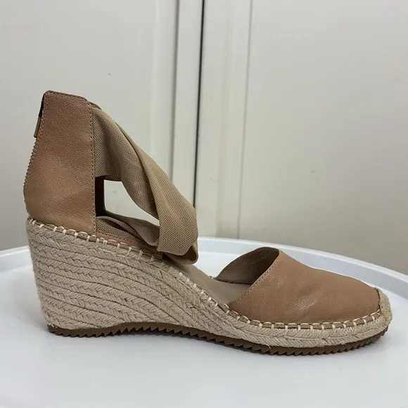 NWOB/NWOT Eileen Fisher Wallis Leather Wedge Espadrille Sandals Size 10