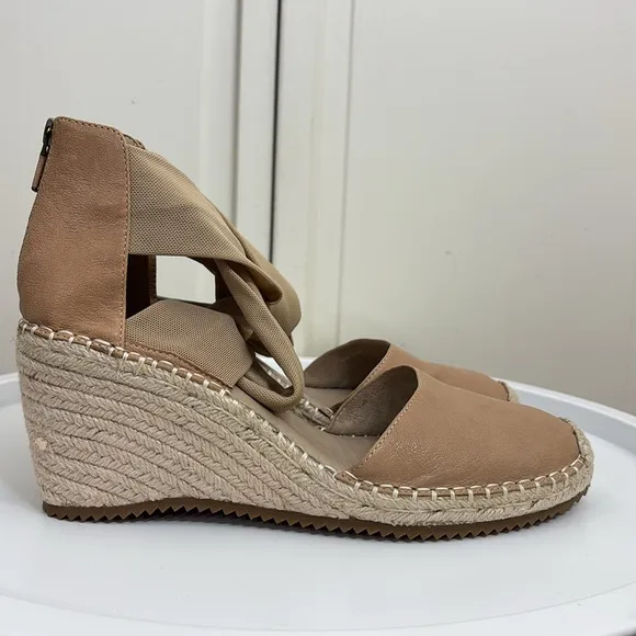 NWOB/NWOT Eileen Fisher Wallis Leather Wedge Espadrille Sandals Size 10