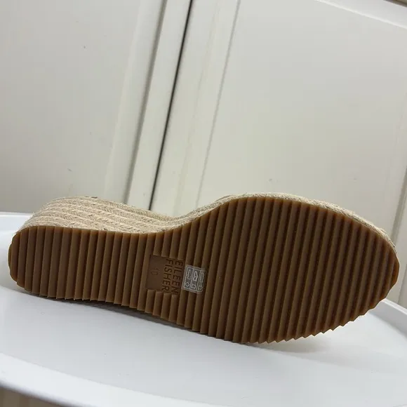 NWOB/NWOT Eileen Fisher Wallis Leather Wedge Espadrille Sandals Size 10