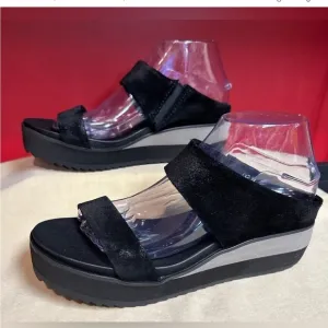 NWOT Antelope Black Suede Platform Sandals size 8