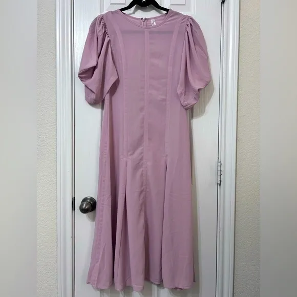 NWOT Anthropologie, Modern Sheer Midi Dress, Size 2 in Violet Ice