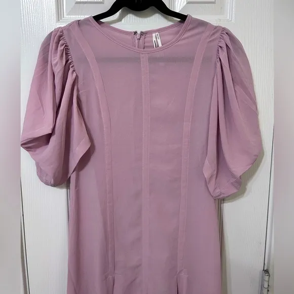 NWOT Anthropologie, Modern Sheer Midi Dress, Size 2 in Violet Ice
