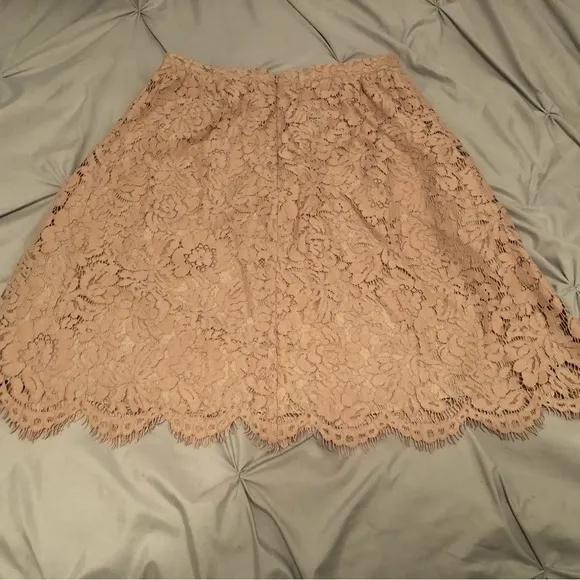 NWOT Beautiful Blush Nude Lace Double lined Jenny Yoo Skirt size 8