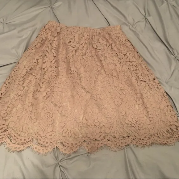 NWOT Beautiful Blush Nude Lace Double lined Jenny Yoo Skirt size 8