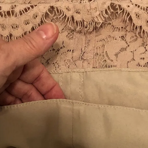NWOT Beautiful Blush Nude Lace Double lined Jenny Yoo Skirt size 8