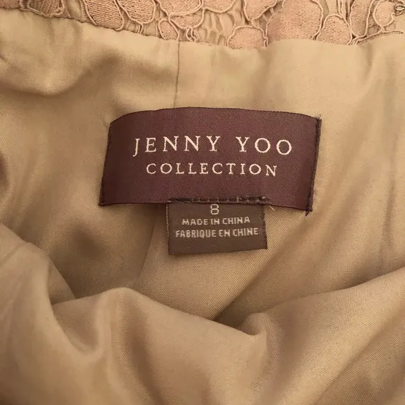 NWOT Beautiful Blush Nude Lace Double lined Jenny Yoo Skirt size 8