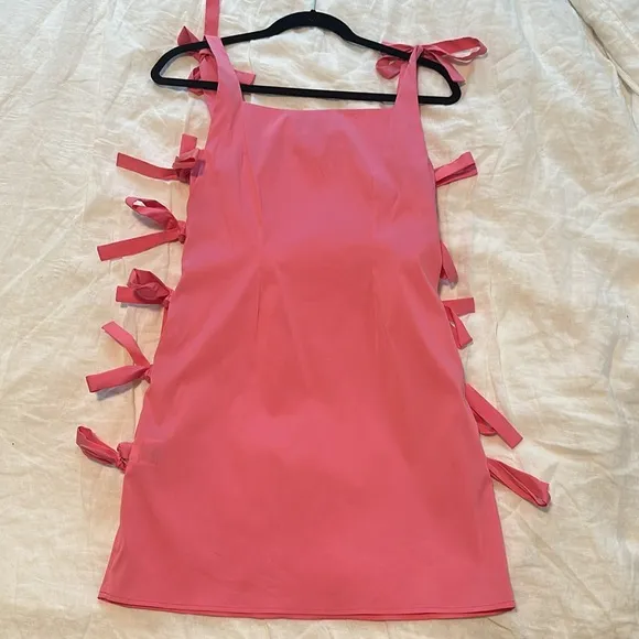 NWOT Bernadette Lisa Bow-embellished Pink Mini Dress Size 34/XS/2