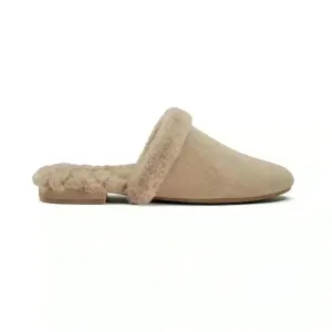 NWOT Birdies The Songbird Biscotti women’s Faux Fur Suede Slide Slippers sz 5.5