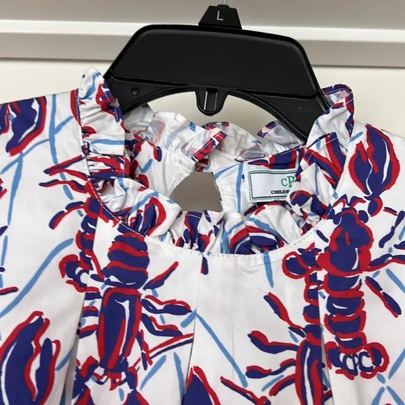 NWOT Classic Prep Clothing CPC Patriotic Red White &amp; Blue Lobster Dress size 14
