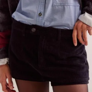NWOT Free People Cord Mini Gala Vanting Low Rise Peekaboo Skort / Skirt Size 31