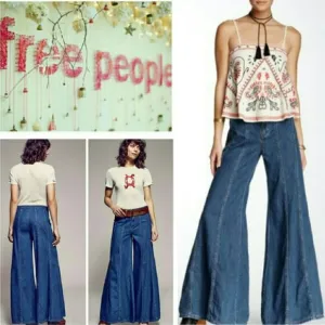 NWOT Free People Gilmore Wide Leg Denim Jeans