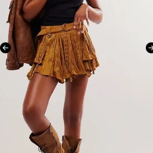 NWOT Free People Rue Mini Skirt, Golden Brown, Sz. Med