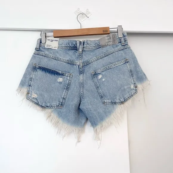NWOT Free People Westwood Cutoff Mid Rise High Low Distressed Short Size 26