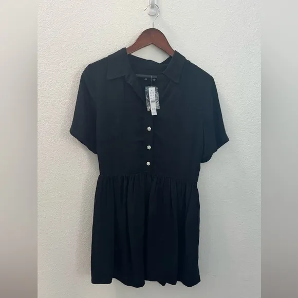 NWOT J Crew Classic Black Button-Up Dress size 10