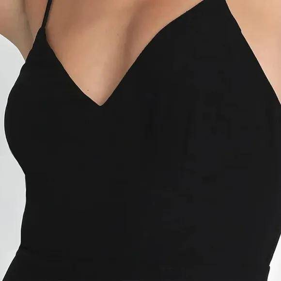 NWOT Lulus Classic Grace Black Chiffon Backless A-Line Maxi Dress