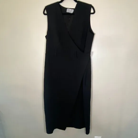 NWOT Modern Citizen Black Jisoo Wrap Midi Dress Without Belt