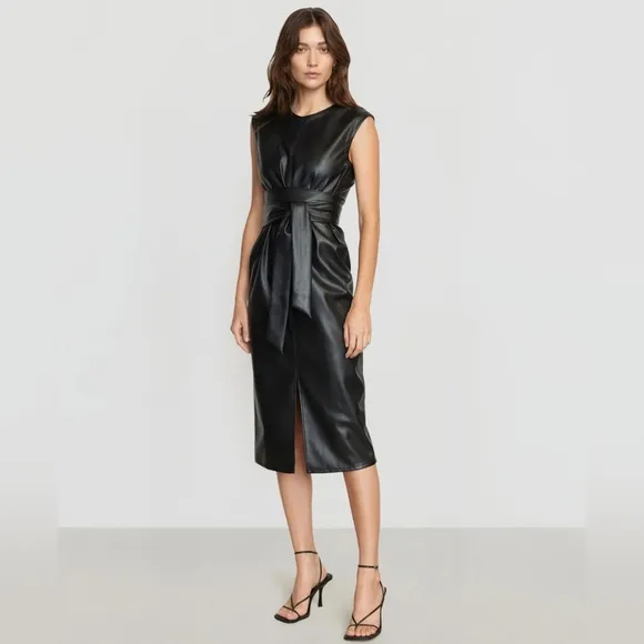 NWOT Modern Citizen Pilar Vegan Leather Tie Front Dress Sizes 3X