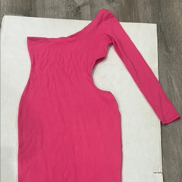 NWOT NAKED WARDROBE Hot Pink Cut Out Bodycon Maxi Dress  Size XL