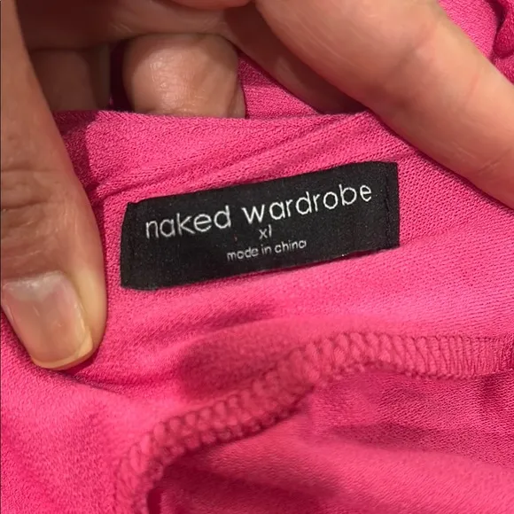 NWOT NAKED WARDROBE Hot Pink Cut Out Bodycon Maxi Dress  Size XL