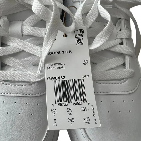 NWT Adidas Hoops Kids 3.0 Basketball Sneakers