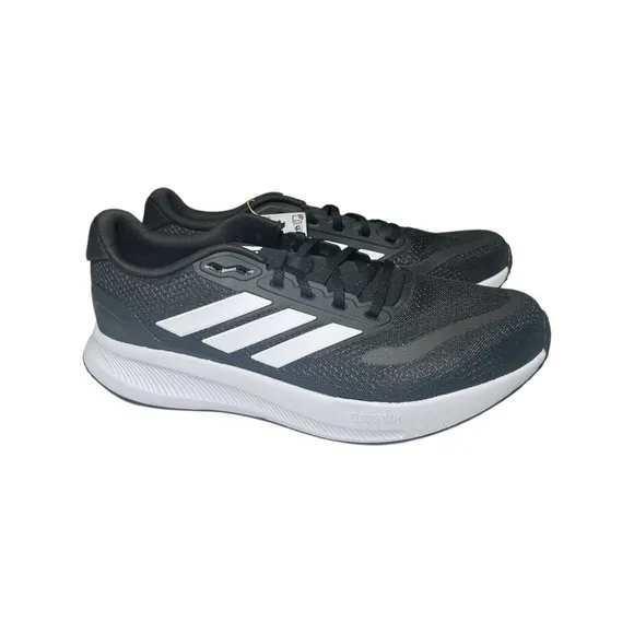 NWT adidas Men's Run Falcon 5 Sneaker, Black/White/Black, 10.5 W