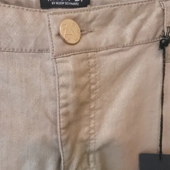 NWT Allen B. By Allen Schwartz Metallic Gold Denim Pants Jeans