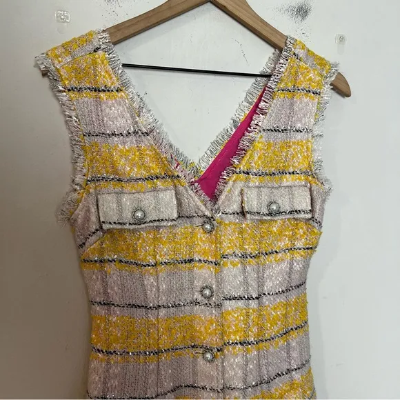 NWT ANTHROPOLOGIE- Maeve Sleeveless Tweed Mini Dress Colorful Classic