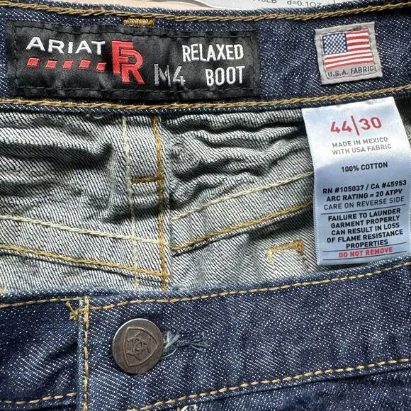 NWT Ariat FR Jeans M4 Relaxed Boot Cut Work Cat 2 2112 Flame Resistant Men 44x30