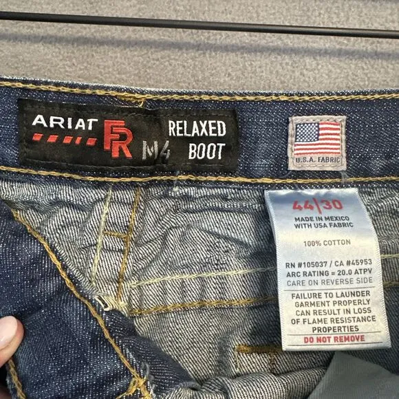 NWT Ariat FR Jeans M4 Relaxed Boot Cut Work Men 44x30 Cat 2 2112 Flame Resistant