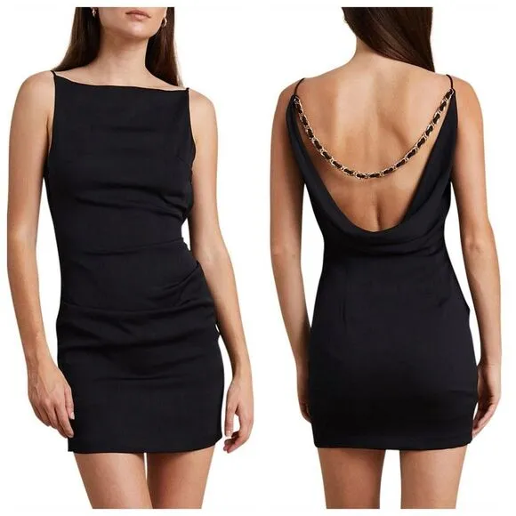 NWT Bec   Bridge Womens Modern Romance Mini Dress Black Size 4