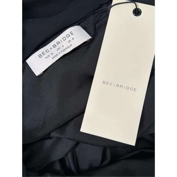 NWT Bec   Bridge Womens Modern Romance Mini Dress Black Size 4