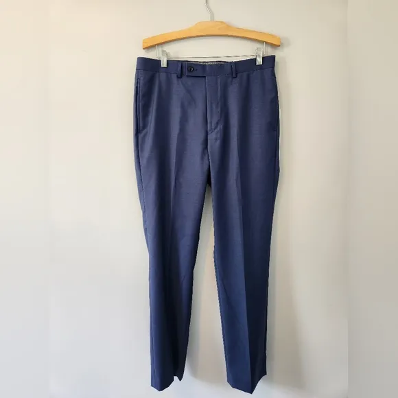 NWT Calvin Klein 34x32 Men’s ‘Jerome’ modern slimfit blue flat-front dre…