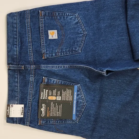 NWT CARHARTT 31×34 Flame Resistant Relaxed Fit Straight leg Jeans FLAWLESS