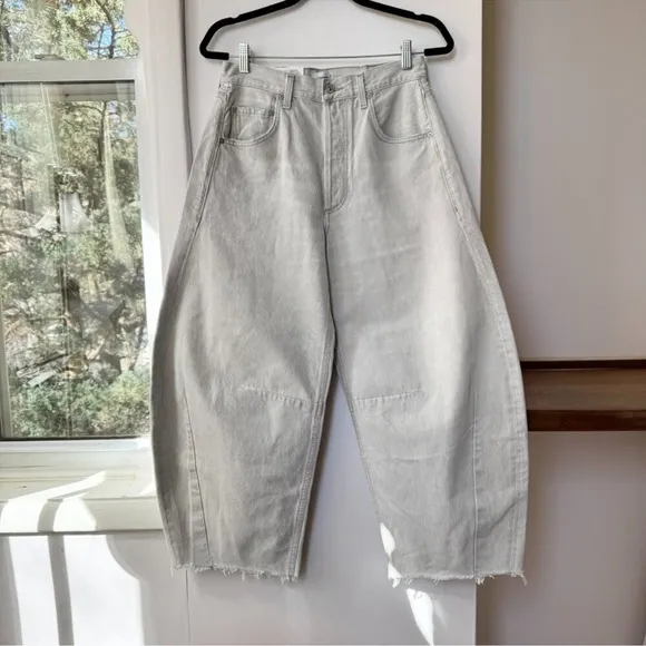 NWT Citizens of Humanity Horseshoe Jeans Barrel Denim Wide Leg in Comet Gray