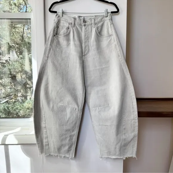 NWT Citizens of Humanity Horseshoe Jeans Barrel Denim Wide Leg in Comet Gray