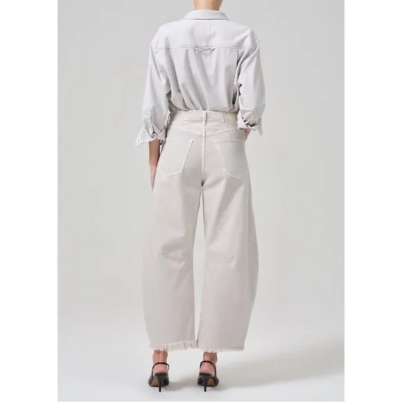NWT Citizens of Humanity Horseshoe Jeans Barrel Denim Wide Leg in Comet Gray
