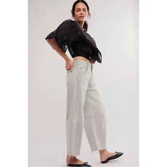 NWT Citizens of Humanity Horseshoe Jeans Barrel Denim Wide Leg in Comet Gray