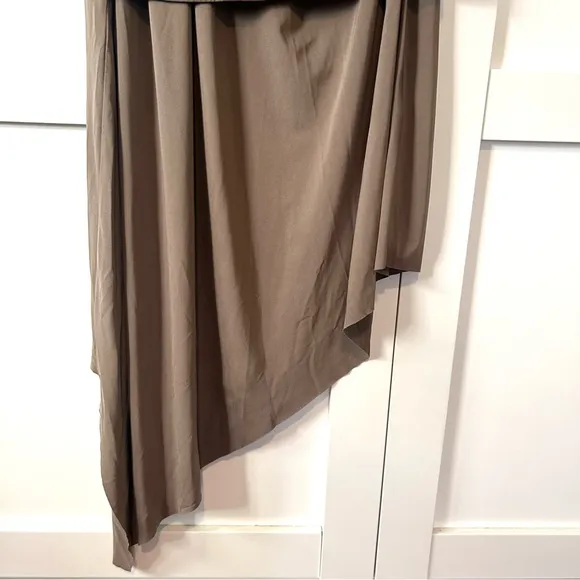 NWT COS Women's Taupe Asymmetrical Hi-Lo Sleeveless Wrap Dress in Size S