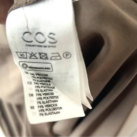 NWT COS Women's Taupe Asymmetrical Hi-Lo Sleeveless Wrap Dress in Size S