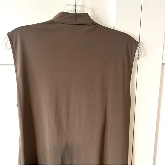 NWT COS Women's Taupe Asymmetrical Hi-Lo Sleeveless Wrap Dress in Size S
