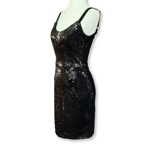 NWT DRESS THE POPULATION Purl iridescent Sequin Cocktail Party Mini Dress