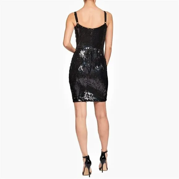 NWT DRESS THE POPULATION Purl iridescent Sequin Cocktail Party Mini Dress