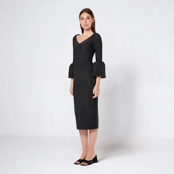 NWT Elliatt Maves Blacksilver Midi Dress