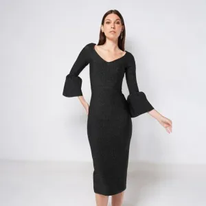 NWT Elliatt Maves Blacksilver Midi Dress