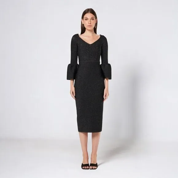 NWT Elliatt Maves Blacksilver Midi Dress